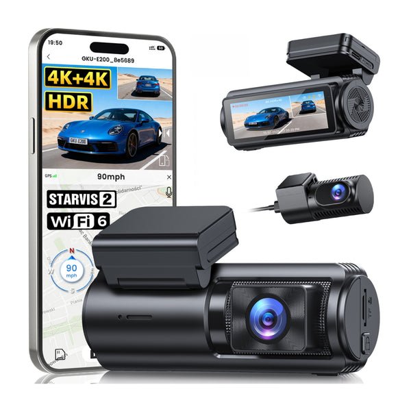 GKU E200 True Dual 4K+4K Dash Cam