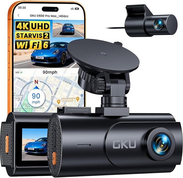 GKU D600 Pro Max 4K+1080P Dash Cam